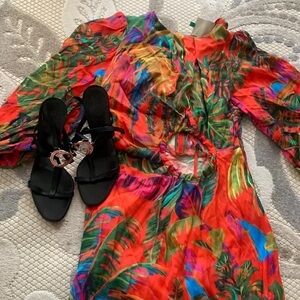 FARM Rio Vibrant Tropical Print Dress